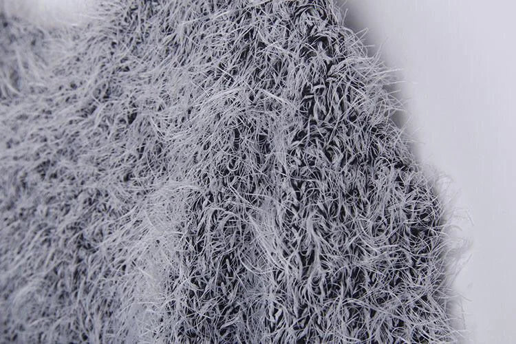 Pullover 2019 Herbst Winter Frauen Oansatz Pullover Lose Gestrickte Damen Pullover Weibliche größe Casual Einfarbig Plüsch Pullover.