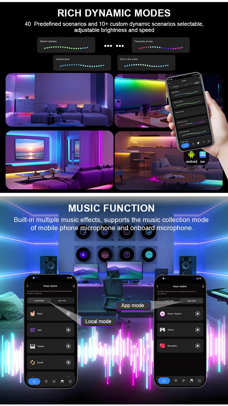 1-25M RGB Addressable COB LED Strip Light 24V WS2811 Pixel LED Strip Tuya WiFi RGBIC LED Ribbon Light Kit For TV Room decoration