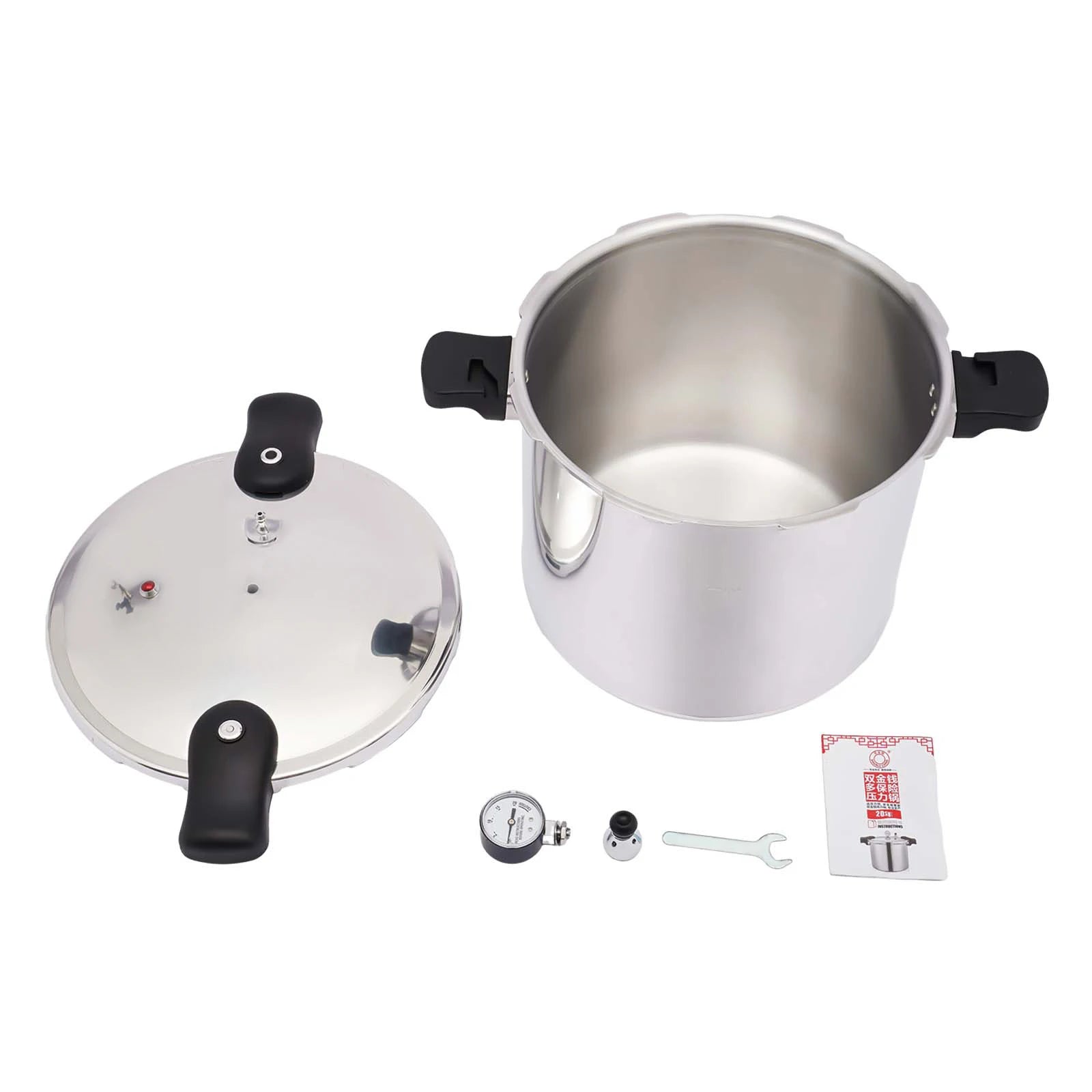 Thickened Stainless Steel Pressure Cooker With Spring Valve Safeguard Devices Gas Stoves Cooker Explosion-Proof Top Instant.
