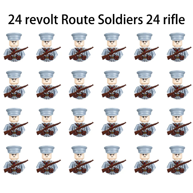 WWII Infantry Military Soldier War National Army Mini Gun Weapon Models Building Blocks Building Blocks Toys for Kids