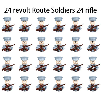 WWII Infantry Military Soldier War National Army Mini Gun Weapon Models Building Blocks Building Blocks Toys for Kids