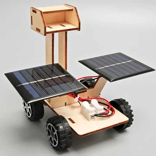 Solar Car Lunar Exploration Vehicle Children's Diy Hand-Assembled Model Diy 3d Wooden Puzzle Science And Education Toys.