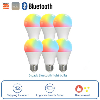 MOES Smart Bluetooth Led-lampe Dimmbare Licht lampe 9W E27 TUYA Lampen Party Licht Farbe Einstellbare Dimmer Alexa google stimme