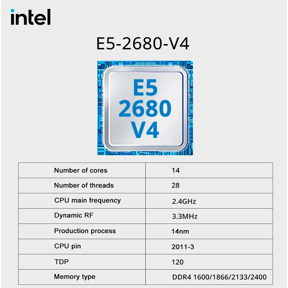 SOYO X99 Gaming Motherboard Set with Intel Xeon E5 2680 V4 CPU& DDR4 8Gx2 2133MHz Dual Channel ECC RAM M.2 NVME for Desktop PC.