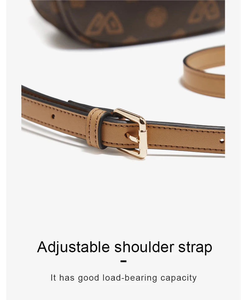 FOXER Women Small Shoulder Bag Fashion Monogram PVC Lady Crossbody Handbag with Adjustable Strap