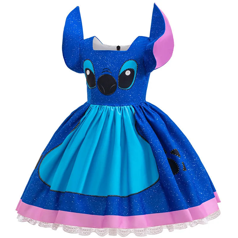 Baby Disney Film Stich Rolle Spielen Kostüm Sets Cartoon Niedliche Prinzessin Kleid Bühne Leistung Halloween Karneval Kinder Kleid.