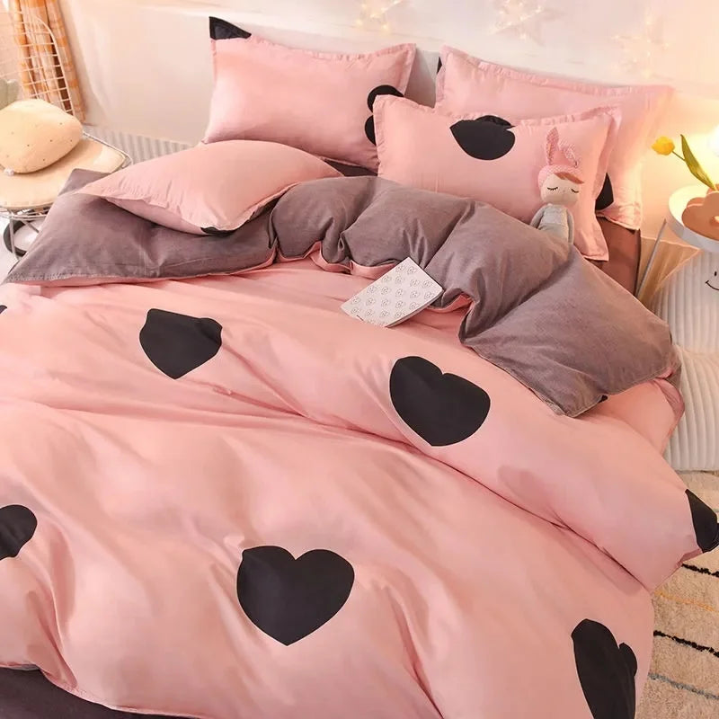 Lattice Bedding Sets Children Bed Linens Sheet Printed Duvet Cover Single Double Queen Size Quilt Covers Sets Bedclothes.