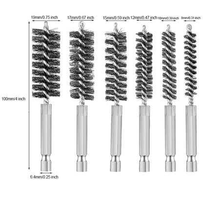 Edelstahl-Bohrbürste, gedrehter Draht, Edelstahl-Reinigungsbürsten für die Reinigung von elektrischen Bohrmaschinen und Schlagwerkzeugen