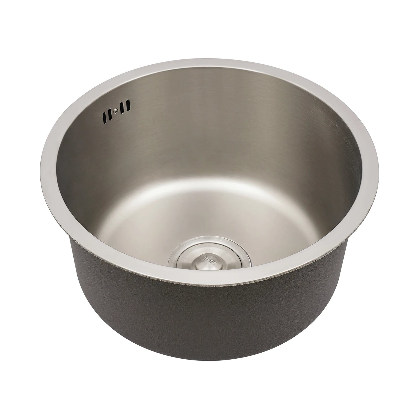 41 cm kreisförmige, vertiefte und vergrößerte Küchenspüle aus Edelstahl 304 mit einer Schüssel