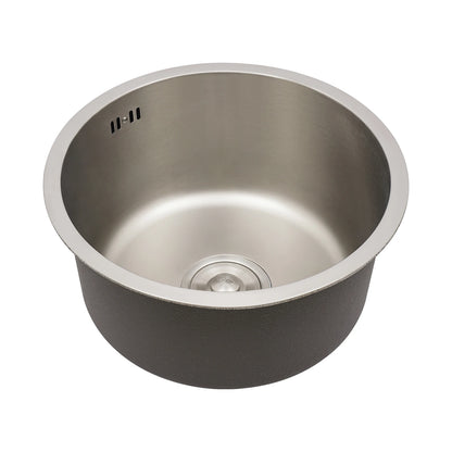41 cm kreisförmige, vertiefte und vergrößerte Küchenspüle aus Edelstahl 304 mit einer Schüssel