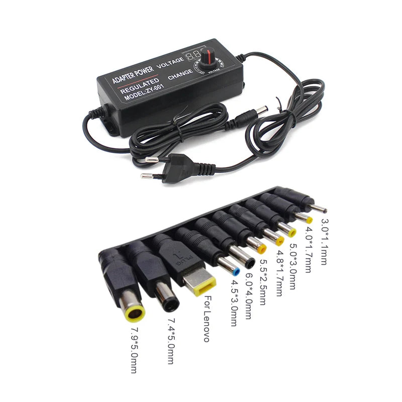 AC DC Adjustable Adapter 12V Volt LED Display Screen Power Supply 220V TO 3V 5V 9V 12V 24V 36V With DC Jack Connector Plug.