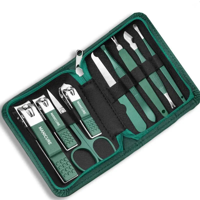 Professional 7/10/12/18 Piece Nail Care Kit Stainless Steel Manicure & Pedicure Set Nail Clipper Set with Travel Case.