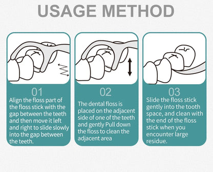500/250/50PCS - Smooth Floss Rod - Cleaning interdental gaps and oral care.