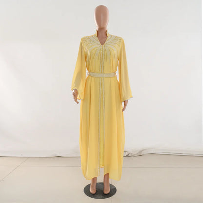 Uni Arabische Robe Mode Nahen Osten Muslimischen Kaftan Dubai Hot Fix Diamant Party Abendkleider für Frauen Kerb Stehkragen