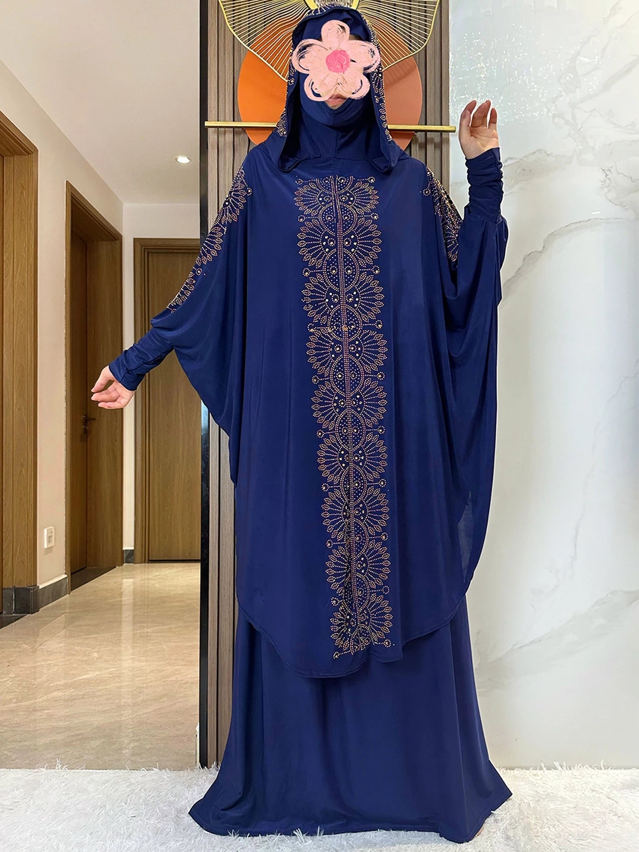 New Two Piece Set Solid Jilbab Prayer Muslim Abaya Set Women Prayer Garment Dress Hijab Long Khimar Skirt Sets Islamic Ramadan.
