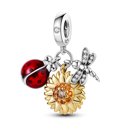 Flowers Series 925 Sterling Silver Sunflowers Tulip Carnation Charms Fit Original Bracelet  For Women Jewelry Making