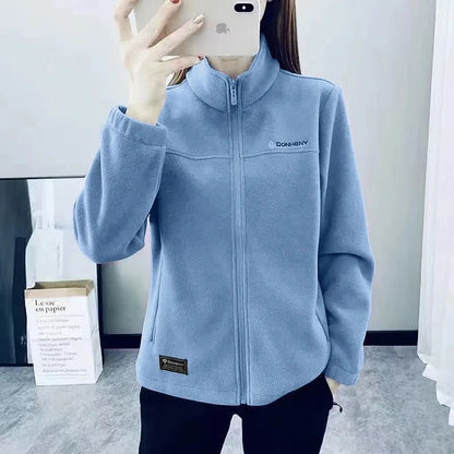 Plus Größe Herbst Winter Polar Fleece Warme Mantel Frauen Sweatshirt Outdoor Sport Casual Zipper Strickjacke Jacke Top Schlank Jugendliche