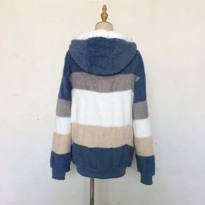 Übergroße Jacke für Frauen 2023 Neue Herbst Winter Warme Plüsch Tasche Mit Kapuze Streetwear Lose Dame Oberbekleidung Mantel Roupas Feminina.