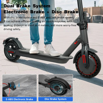 ES80/M365 X1 Electric Scooter 36V 10.5Ah 500W Motor 35KM Long Range 31KM/H 8.5Inch Solid Tires Foldable Smart APP EScooter.