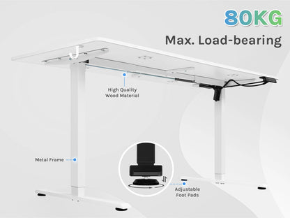 WOLTU Elektrischer stehender Computertisch, höhenverstellbarer, ergonomischer Arbeitstisch mit USB-Ladeanschluss und Speichersteuerung