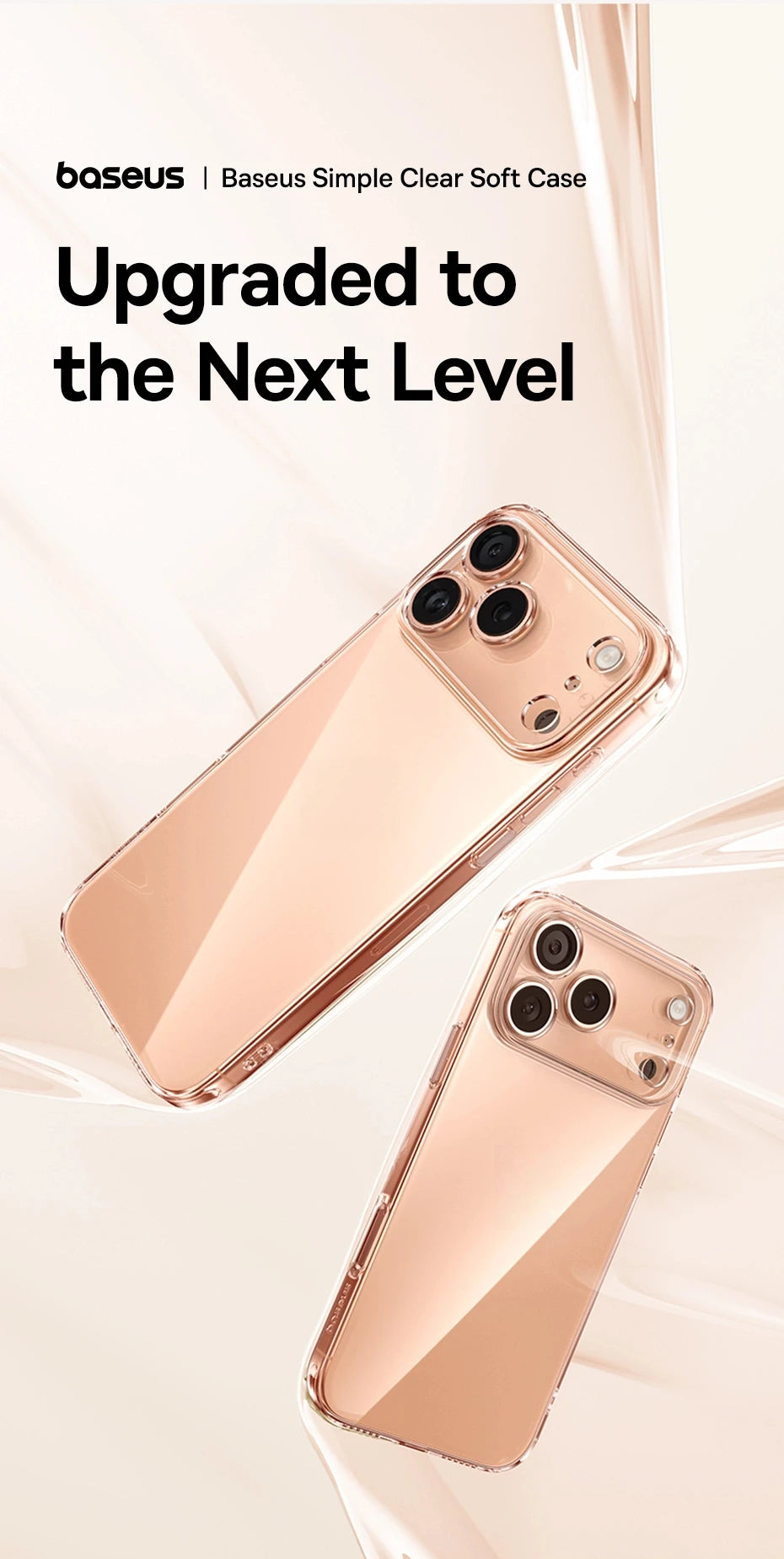 Baseus Clear TPU Case for iPhone 17 16 15 14 13 12 11 Pro Max Plus Air Soft Transparent Phone Cover Soft Thin Protective Case.