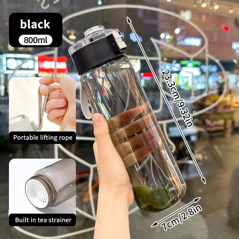 400/600/800ML Large Capacity Sports Water Bottle Leak Proof Plastic Cup Drinking Outdoor Travel Portable Gym Fitness Jugs.