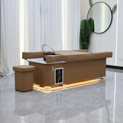 XinSheng 2025 Elektrischer Lift-Shampoo-Bett-Massagetisch – All-in-One-Salonstation mit Begasung, Fußbad und Haarwaschbecken