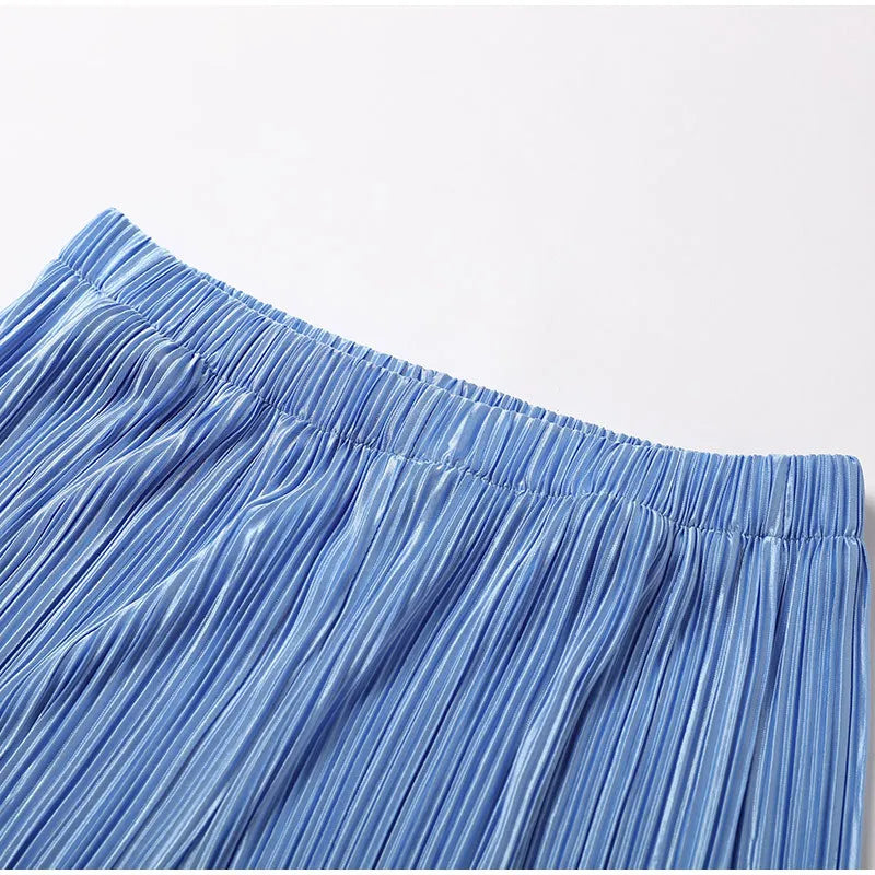 2024 Spring Autumn Women's New Solid Color Button Shirt Long Sleeve Drop Feel Loose Soft Wrinkle Casual Two Piece Set