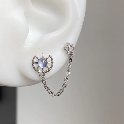 1pcs Quality Shiny Cross Zircon 316L Stainless Steel Ear Bone Nail Y2K Style Silver Color Earring for Women Cochlear Accessories