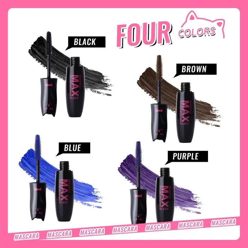 1PCS Fashion Original Max Volume Mascara Black Water-proof Curling And Thick Eye Eyelashes Makeup 4d Fiber Lash Mascara Beauty.