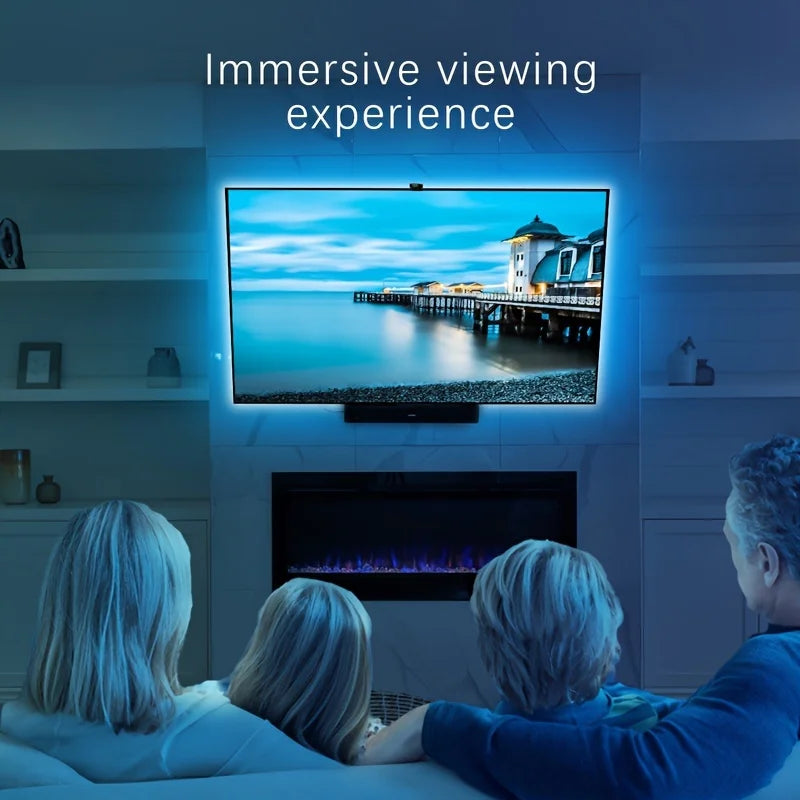 Bluetooth APP Control TV Bildschirm Hintergrundbeleuchtung RGBIC Lichtleiste Farbpicking Sync mit 55-75 Zoll Monitor Spiel Atmosphäre Lampenband.