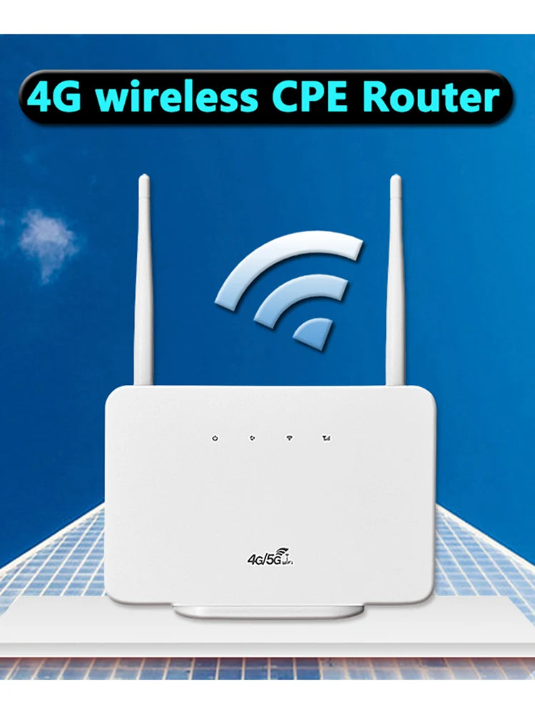 WiFi Router 300Mbps 4G Router Wireless Modem External Antenna with Sim Card Slot EU Plug Internet Connection.