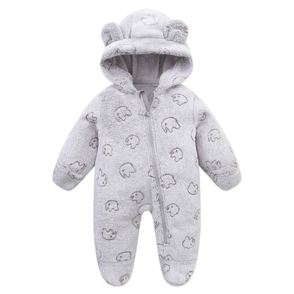 Somenie Unisex Baby Verdickte Onesie Kleidung für Herbst Winter Oberbekleidung Jungen Mädchen Niedliche Cartoon Fleece Warmer Body.