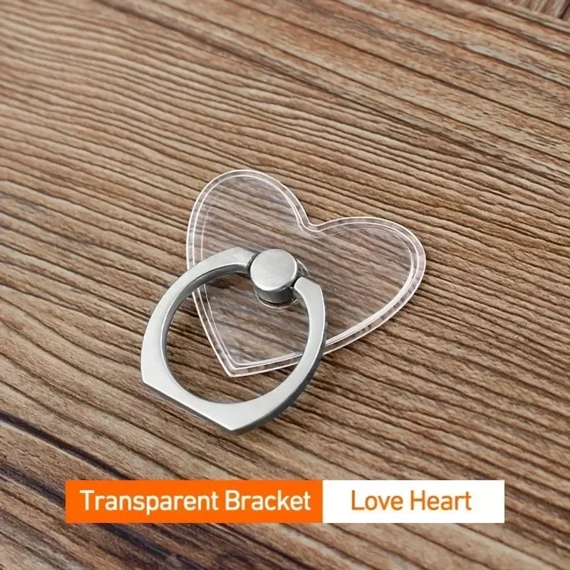 Transparent Cute Animal Round Phone Stand Foldable 360 Rotating Mobile Phone Ring Holder Smart Phone Accessories