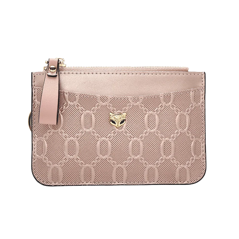 FOXER Split Leather Women's Card Holder Wallet Fashion Anti-theft Thin Wallet Mini Clutch Bag Ladies Short Coin Wallet Purse