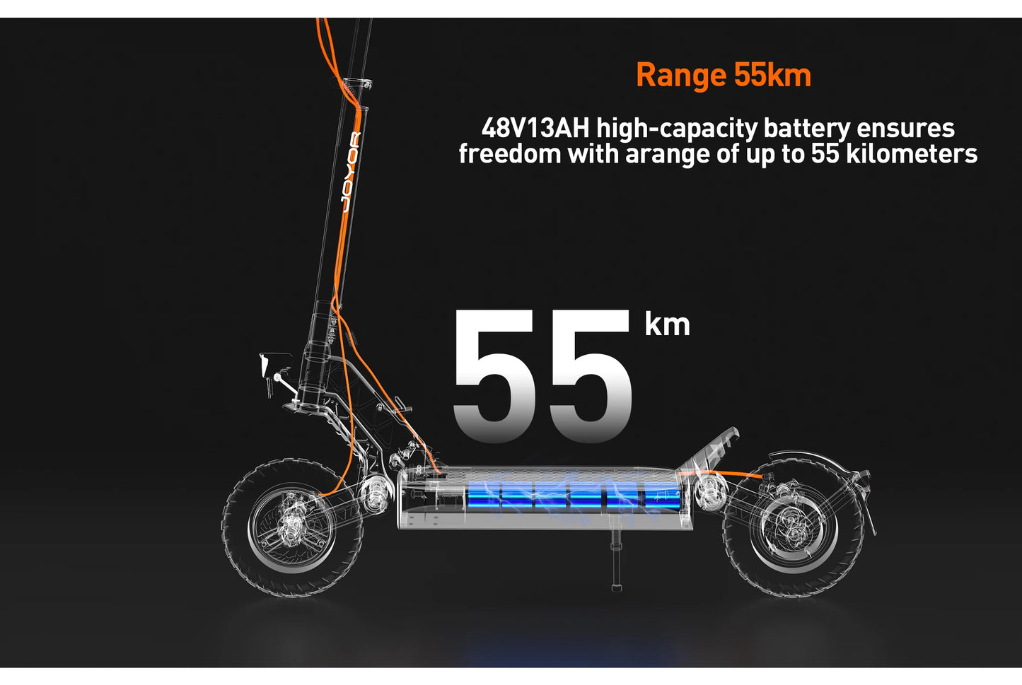 JOYOR S5-Z Electric Scooter 600W for Adults, 10” Folding E-scooter with 48V 13Ah Battery, Max 25km/h and 55km Range.