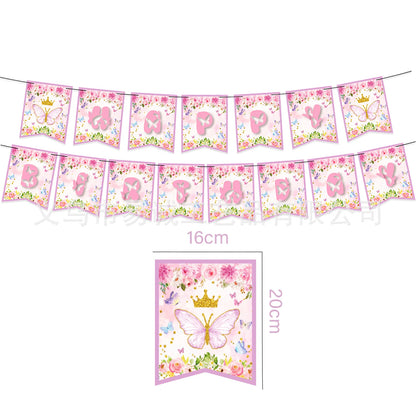 Schmetterling Geburtstag Party Dekoration Mädchen Einweg Geschirr Set Pappteller Tasse Ballon Tischdecke Schmetterling Thema Liefert