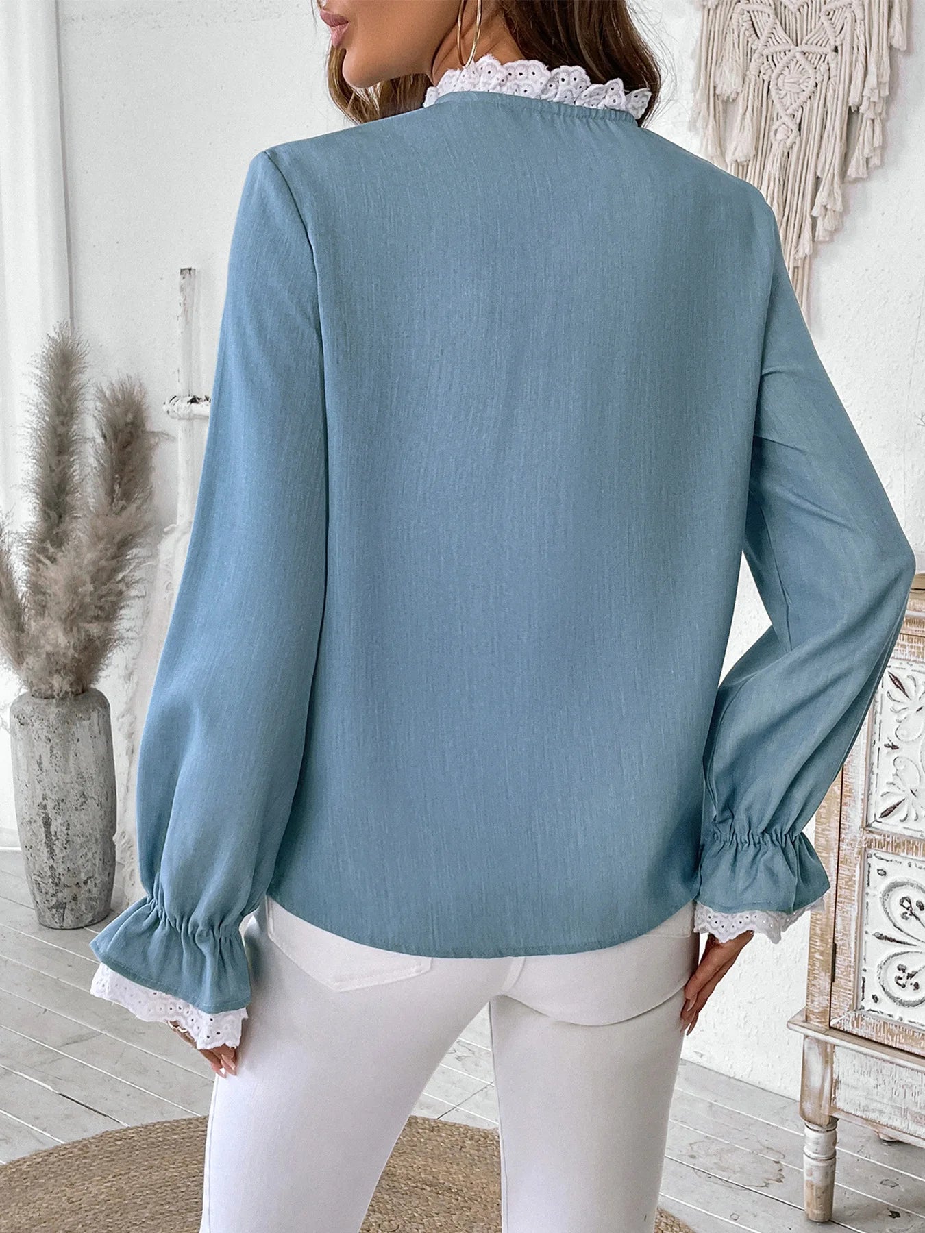 2025 Autumn Female Solid Ruffle Shirt Women Casual Lantern Long Sleeve Top Spring Office Lady Single Breasted Tops Clothes.