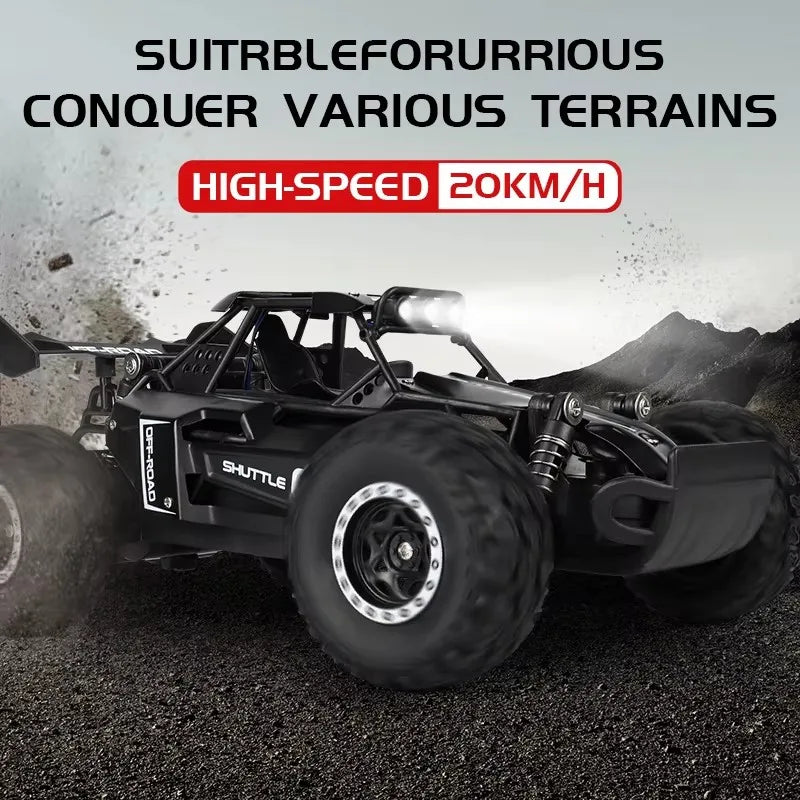 Remote Control Car RC Drift Racing 1:16 Vehicle Off Road Alloy 2.4G Radio High-Speed Trucks With LED Light Climbing Gift Kid Toy.