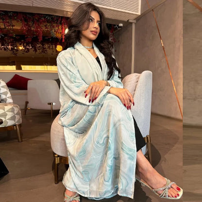 Ramadan Open Modest Kimono Abaya Damen Dubai Muslim With Hijab Islam Women Caftan Moroccan Kebaya Kaftan Robe Femme Musulmane.