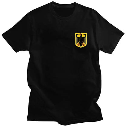 Custom Male Coat Of Arms Of Germany T Shirt Short Sleeve Cotton Tshirt T-shirt Leisure German Flag Eagle Tee Slim Fit Clothing.