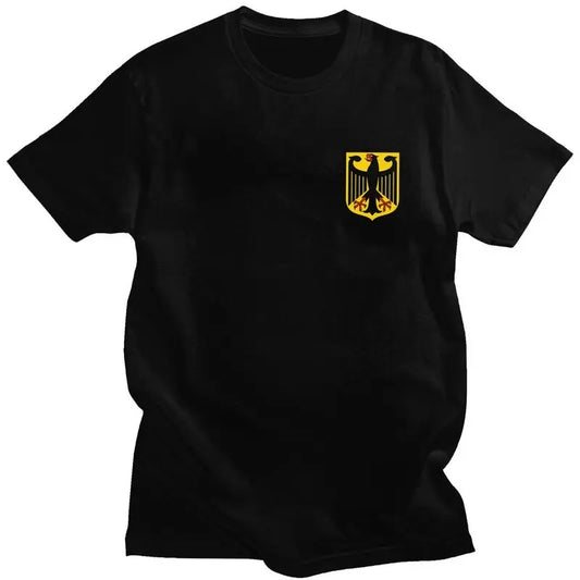 Custom Male Coat Of Arms Of Germany T Shirt Short Sleeve Cotton Tshirt T-shirt Leisure German Flag Eagle Tee Slim Fit Clothing.