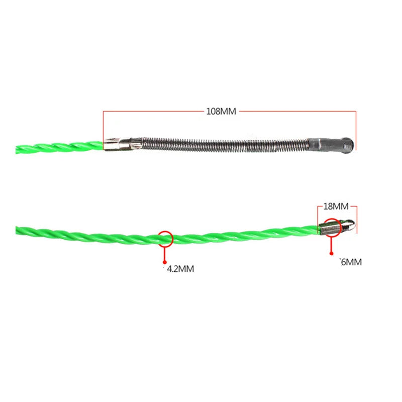 4.2mm Cable Push Puller Fiberglass Duct Rodder Fish Tape Electrical Wall Wire Cable Guide Device Aid Tool 5/10/15/20/25/30M.