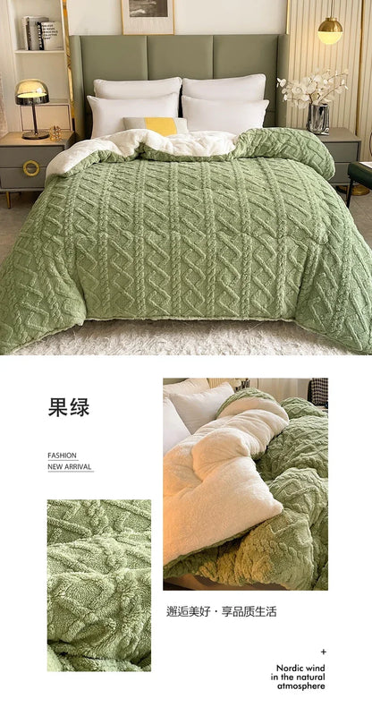 New Super Thick Winter Warm Blanket for Bed Artificial Lamb Cashmere Weighted Blankets Soft Comfortable Warmth Quilt Comforter