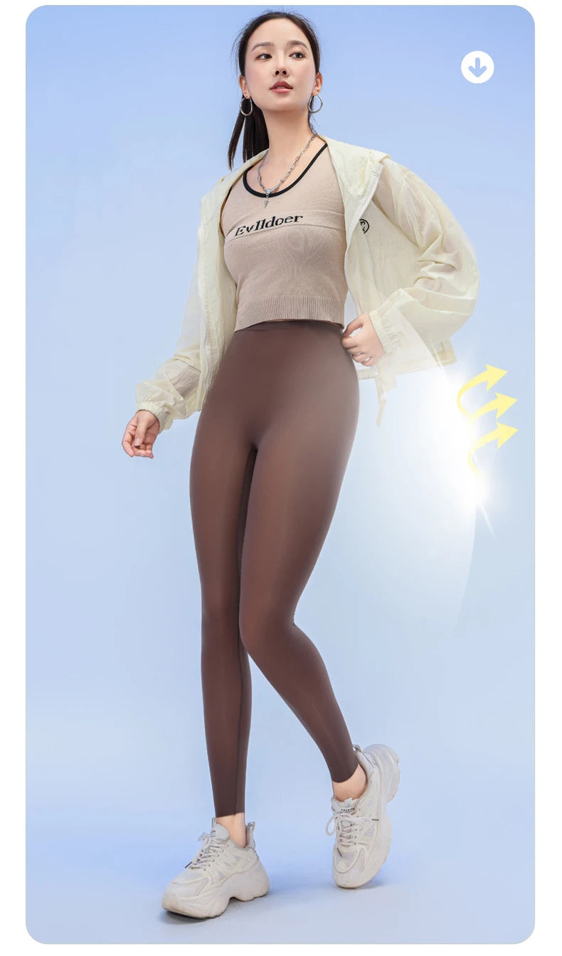 BIVIGAOS Summer Ultra-Thin Skin Sunscreen Leggings Women High Elastic Transparent Facial Mask Underwear Tight Sexy Sport Legging.