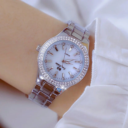 Fashion Casual Women Watch Elegant Luxury Brand Stainless Steel Strap Quartz Dress Watches For Woman Gifts.