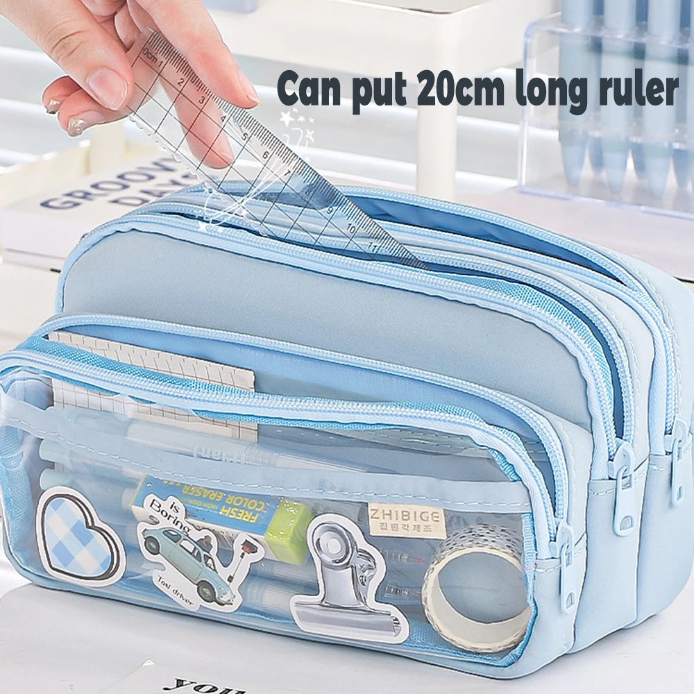 Neues einfaches Federmäppchen mit großem Fassungsvermögen für Schüler.