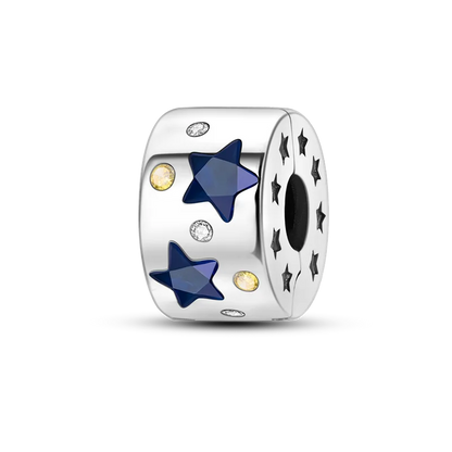 Silver Clasp 925 Sterling Silver CZ pave Clip Charms Daisy Beads Stopper Safety Chain fit Original Bangle Bracelet Jewelry Clip