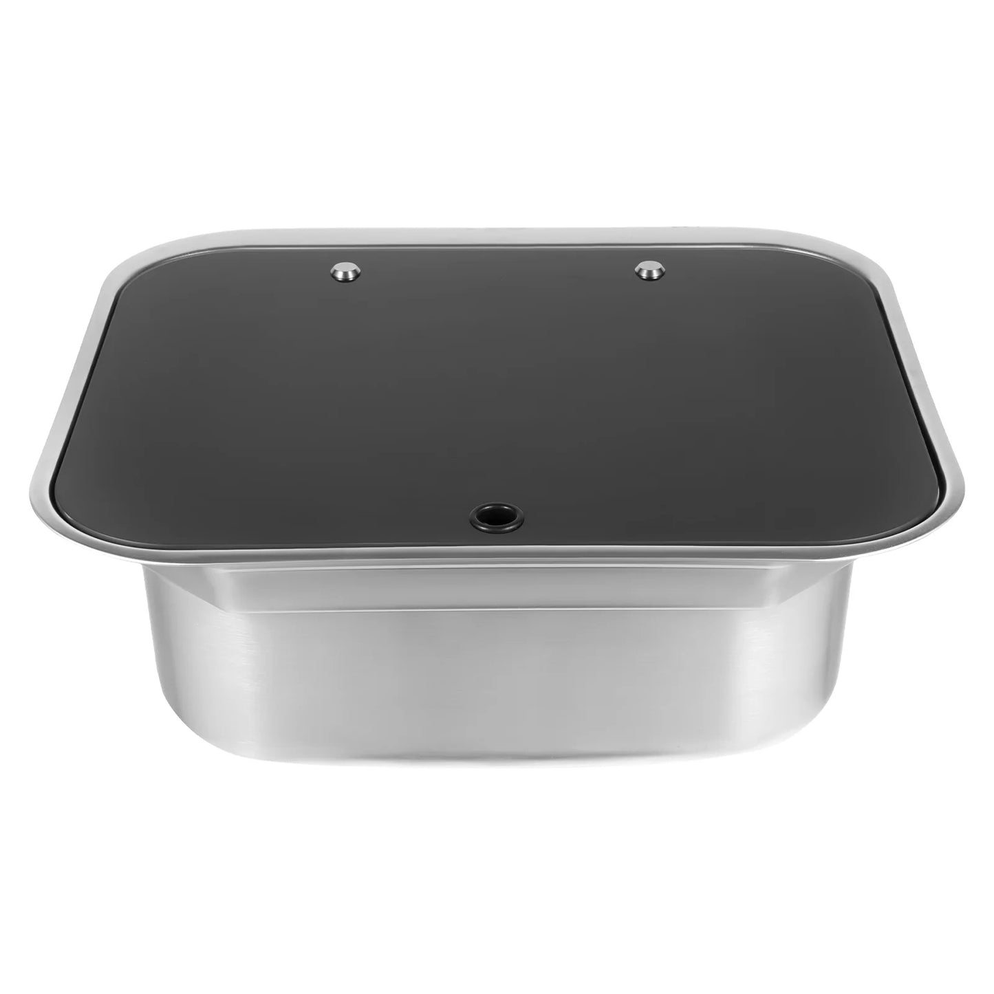 Edelstahlspüle mit klappbarem Wasserhahn und Deckel, Bar, Wohnwagen, Wohnmobil, kleines Boot, Handwaschbecken, Outdoor-Küchenspüle für Reisen