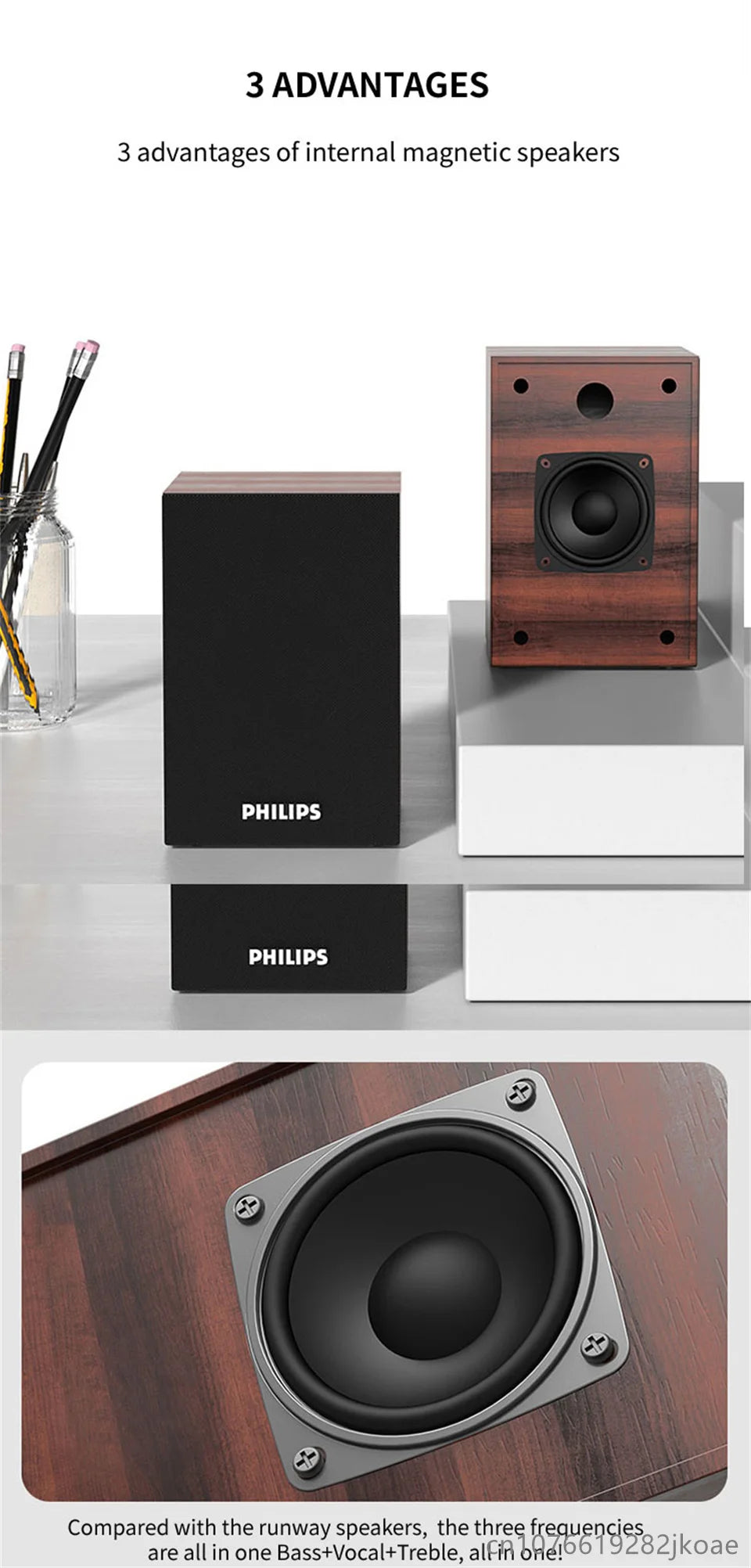 Philips SPA20 Bluetooth Speakers Outdoor Loudspeaker Music Player HiFi Stereo Sound Subwoofer for Computer Desktop Mobile Phone.